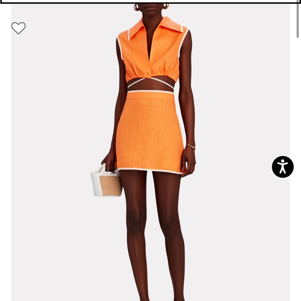 Matthew Bruch bound linen mini skirt